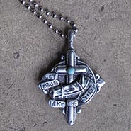 Let Jesus Take The Reins Pewter Pendant on Ball Chain