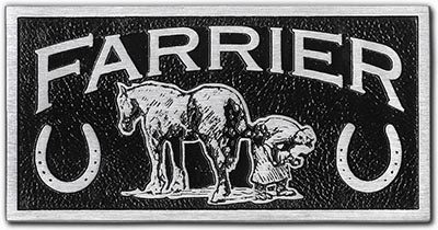 Farriers License Plate Heavy Solid Aluminum USA made