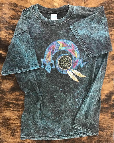 Vintage Deep Teal Mineral Wash Lizard T-shirt *ONLY 1 AVAILABLE SIZE LARGE*