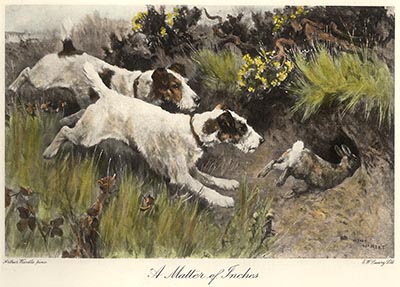 A Matter of Inches Hand Colored Etching by Arthur Wardle *ONLY ONE AVAILABLE*