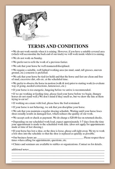 Terms and Conditions Note Pad