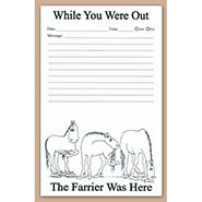 While You Were Out... Farrier's Note Pad