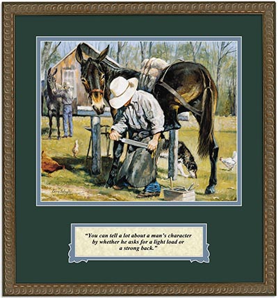 Framed Farrier & Mule Print *DISCONTINUED ONLY 4 LEFT*