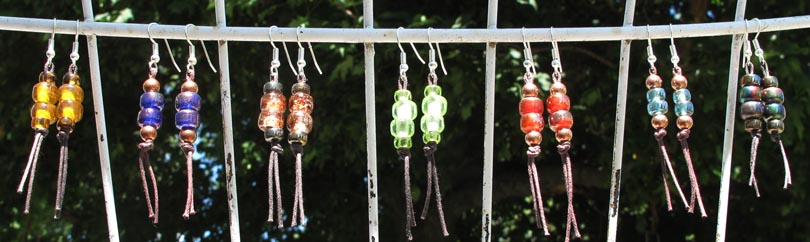 Copper HoofPrint Pony Bead Earrings