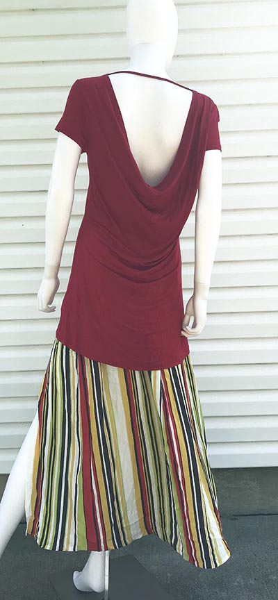 Venus Striped Skirt with Red Backless Top *ONLY ONE SET AVAILABLE - SIZE M*