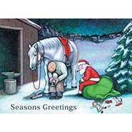 Santa Waiting for the Farrier - Package of 10 Cards