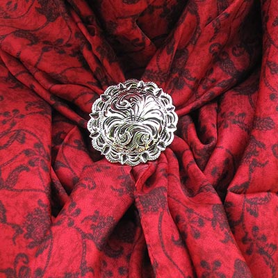 Antique Rosette Scarf, Bandana, Wild Rag Slide