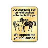 We Appreciate Your Business Gold Sticker