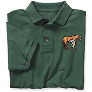 Forest Green Golf Shirt with Modern Farrier Embroidery