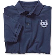 Navy Golf Shirt - Shoe & Anvil Embroidery