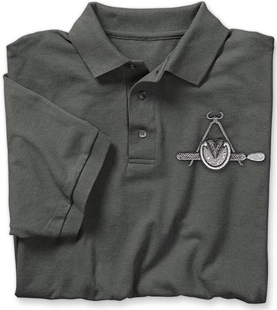 Short Sleeve Charcoal Heather Golf Shirt - Trimming Tools Embroidery