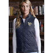 Lightweight Diamond Quilt Vest with Barn Girl Embroidery