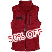 Embroidered Tweed Fleece Sweater Vest with Zippered Chest Pocket