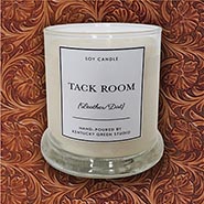 Tack Room Leather Scented Candle in Heavy Cocktail Glass