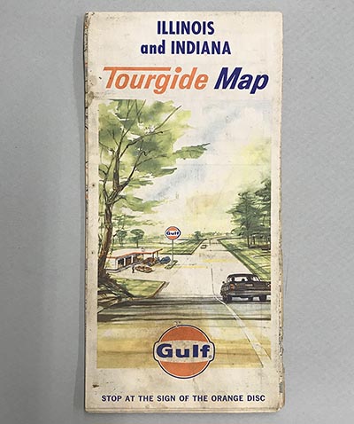 Gulf Tourgide Indiana and Illinois Map *VINTAGE! ONLY 1 AVAILABLE*