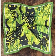 Silky Black Cat Jungle Polyester Wild Rag