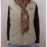 Khaki Diamond Quilt Vest with Barn Girl Embroidery  ONLY 1 AVAILABLE size XL