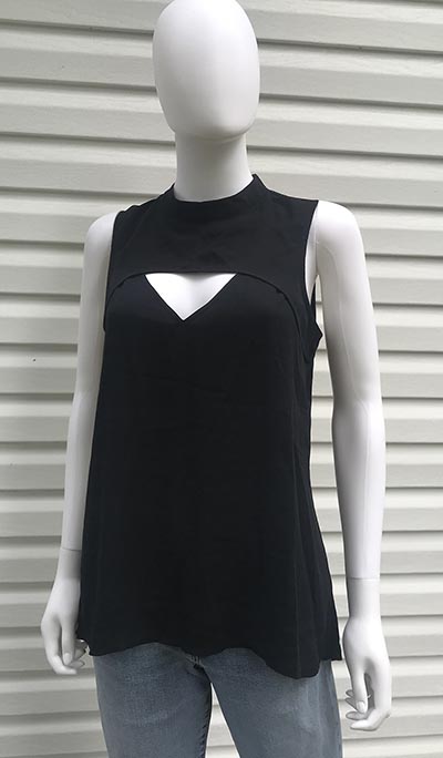 Venus Black Cutout Neck Knit Top *ONLY ONE AVAILABLE - SIZE M*