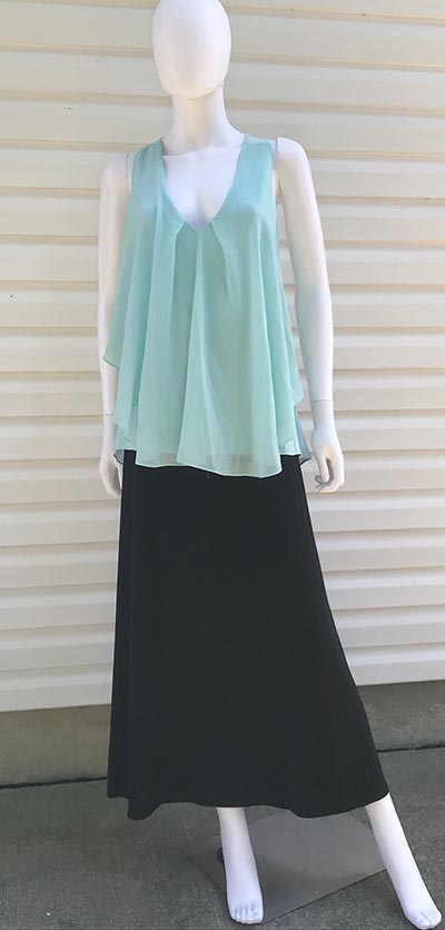 Venus Slim Black Skirt with Flowy Mint Top  *ONLY ONE SET AVAILABLE - SIZE M and XS*