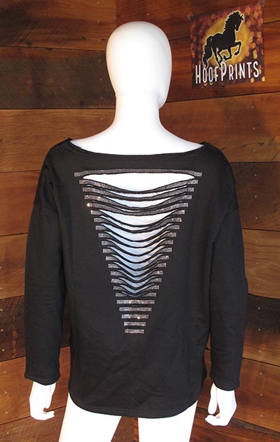 Venus Sequined Black Cutout Back Sweatshirt *ONLY ONE AVAILABLE - SIZE M*