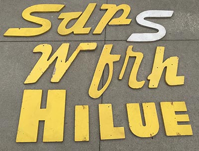 Vintage Wood Big Yellow Sign Letters  *LIMITED QUANTITY AVAILABLE*