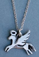 Angel Horse Pendant - Pewter